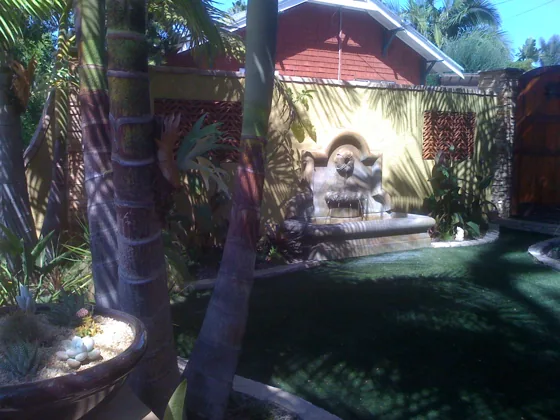 Garden path and fountain