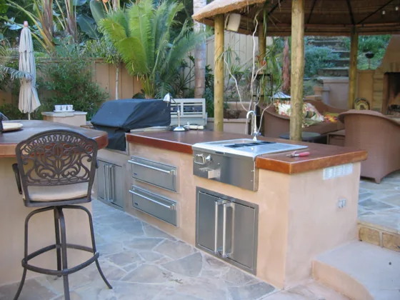Outdoor barbecue and countertop