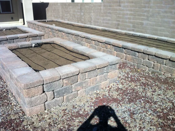 Stone-faced outdoor structure