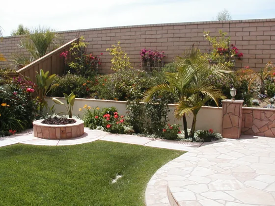 Lawn and curved garden border